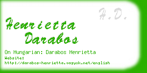 henrietta darabos business card